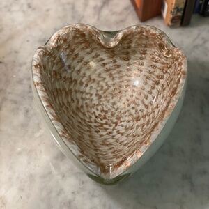 Heart-shaped Murano Style Glass Bowl